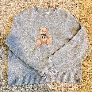 Hollister Gray Sweater with Bear Design